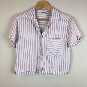 Forever 21 Cropped Button Up Top